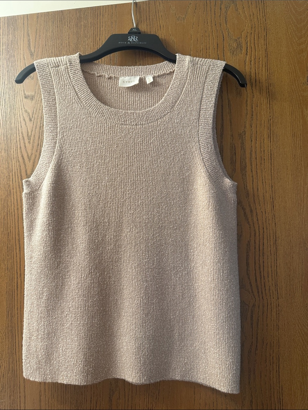 Cyrus Sleeveless Knit Tank Top in Light Taupe